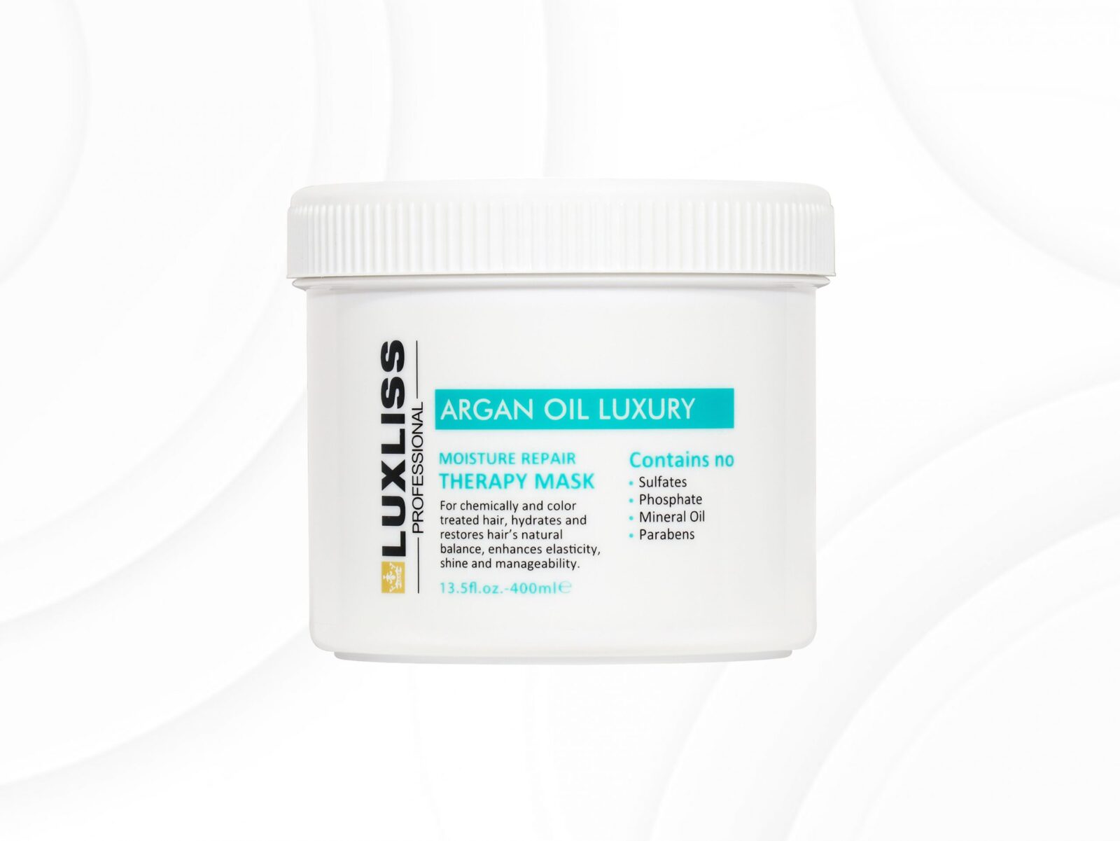 LUXLISS PROFESSIONAL ARGAN OIL LUXURY MOISTURE THERAPY REPAIR MASK - YAFFA  PRODUCTS